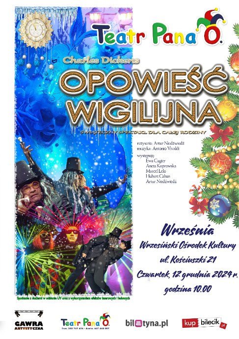 Opowieść wigilijna - plakat informacyjny