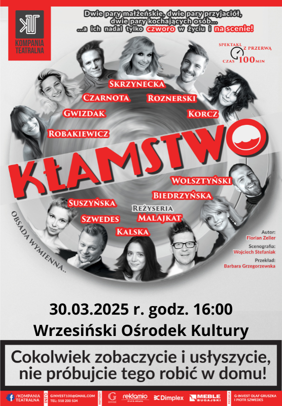 Spektakl Kłamstwo - plakat informacyjny