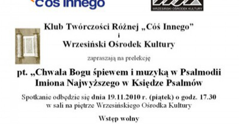 Chwała Bogu śpiewem i muzyką w Psalmodii Imiona Najwyższego w Księdze Psalmów