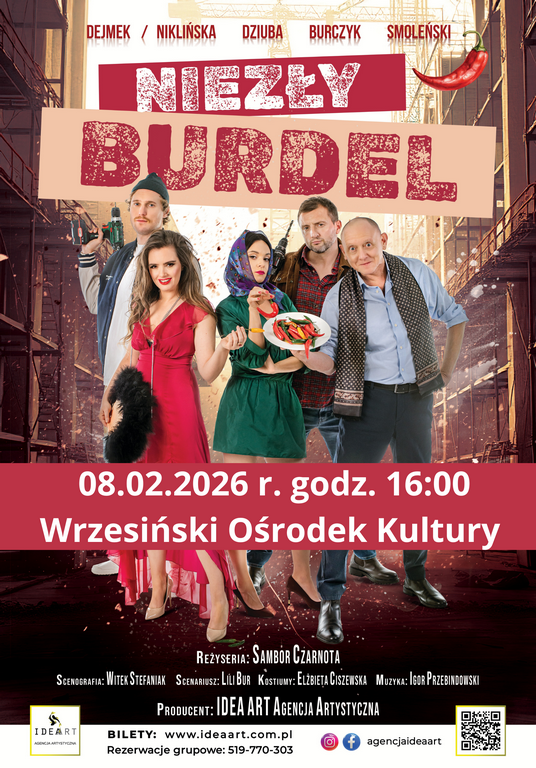 Spektakl Niezły burdel - plakat informacyjny