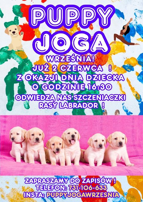 PUPPY JOGA - plakat informacyjny