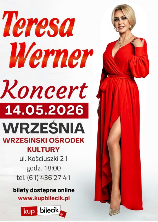 Koncert Teresa Wernej - plakat informacyjny 