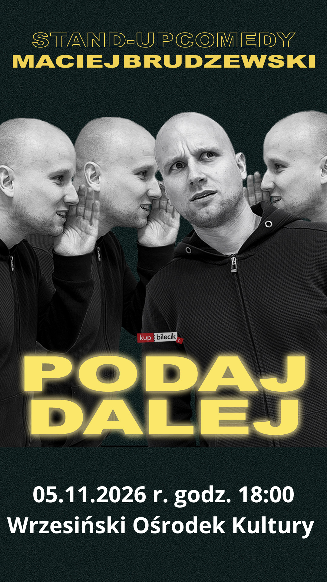 Maciej Brudzewski STANDUP - plakat informacyjny
