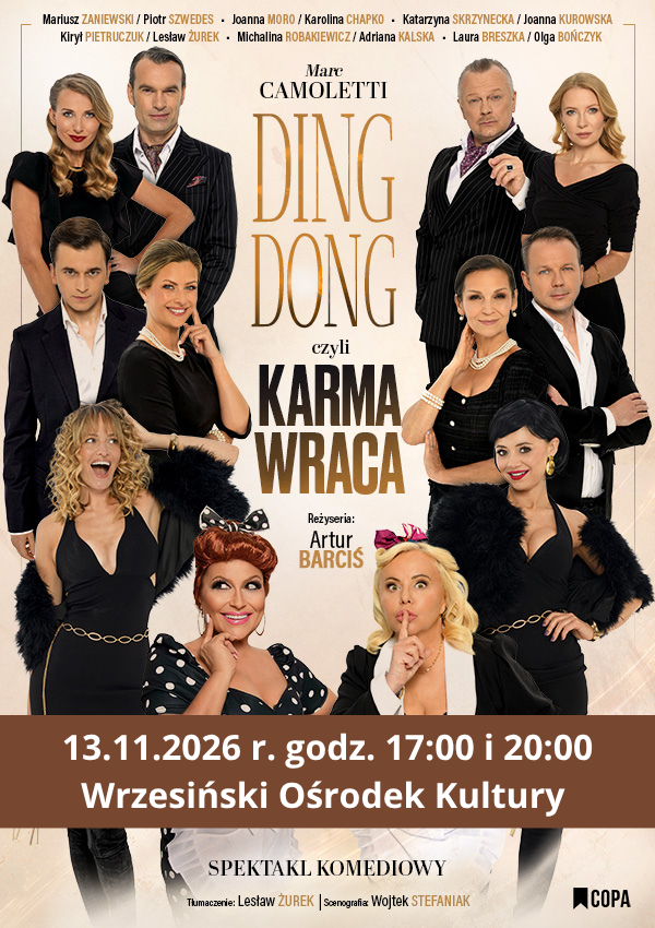 Spektakl komediowy DING DONG - plakat informacyjn