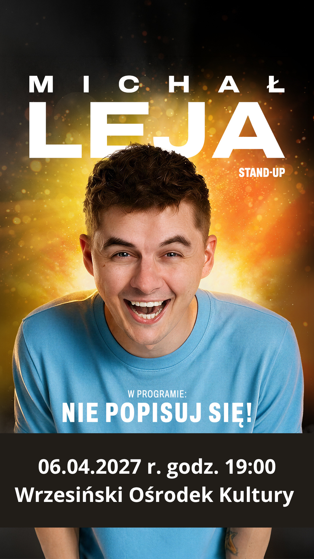 Michał Leja Stand-up - Plakat informacyjny