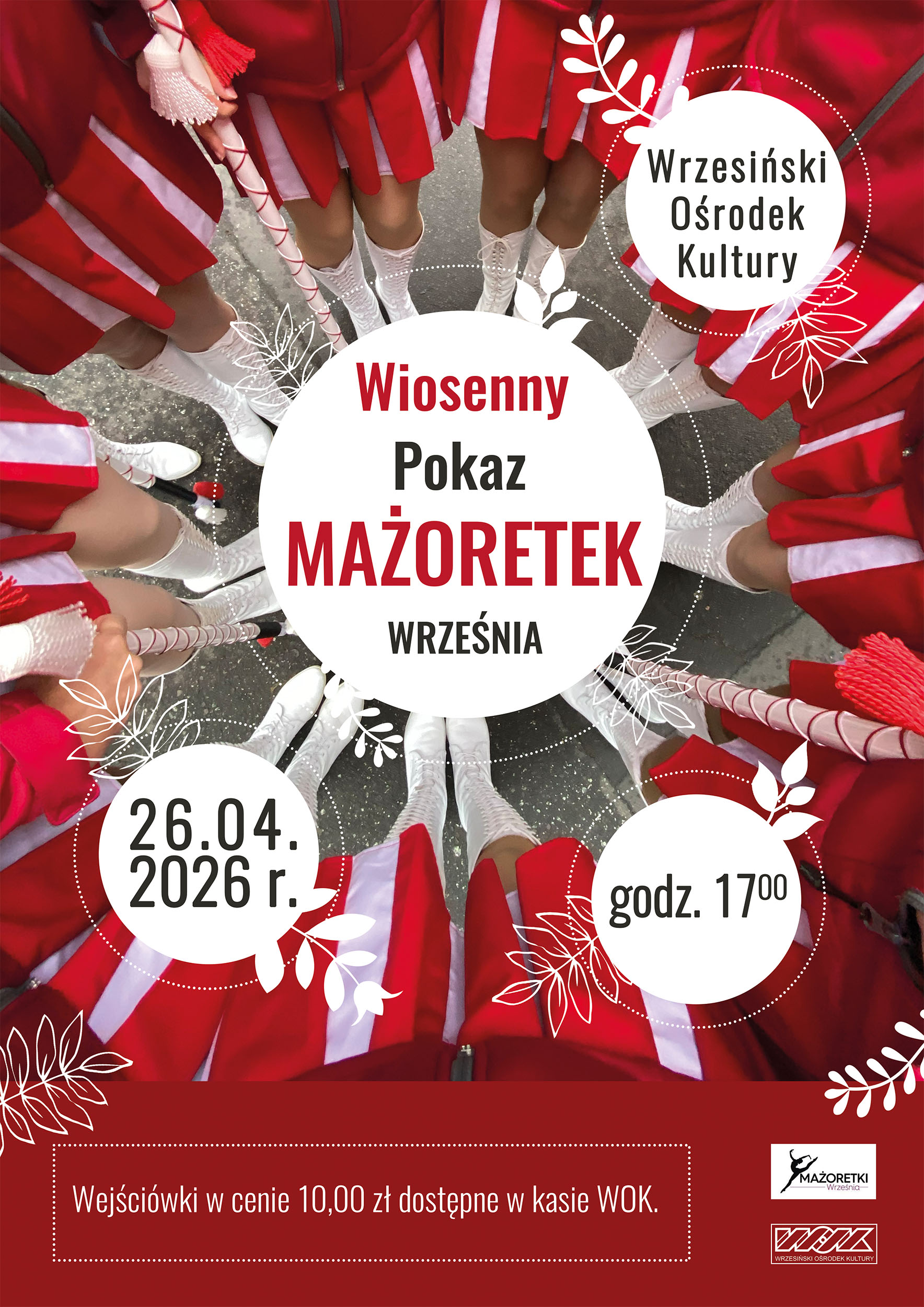 Wiosenny pokaz Mażoretek - plakat