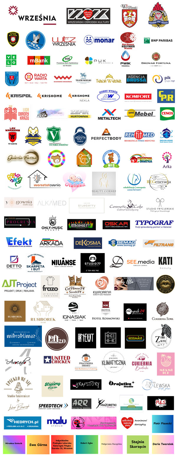 SPONSORZY WOŚP 2026 - logotypy